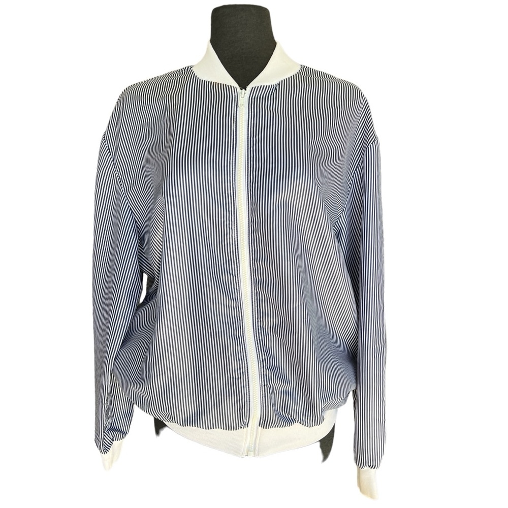 VINTAGE PIERRE CARDIN MADE IN ENGLAND LIGHTWEIGHT JACKET WINDBREAKER STRIPPED